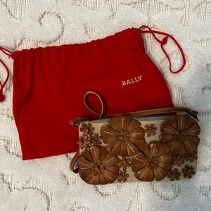 BALLY small purse embellishes with brown leather flowers